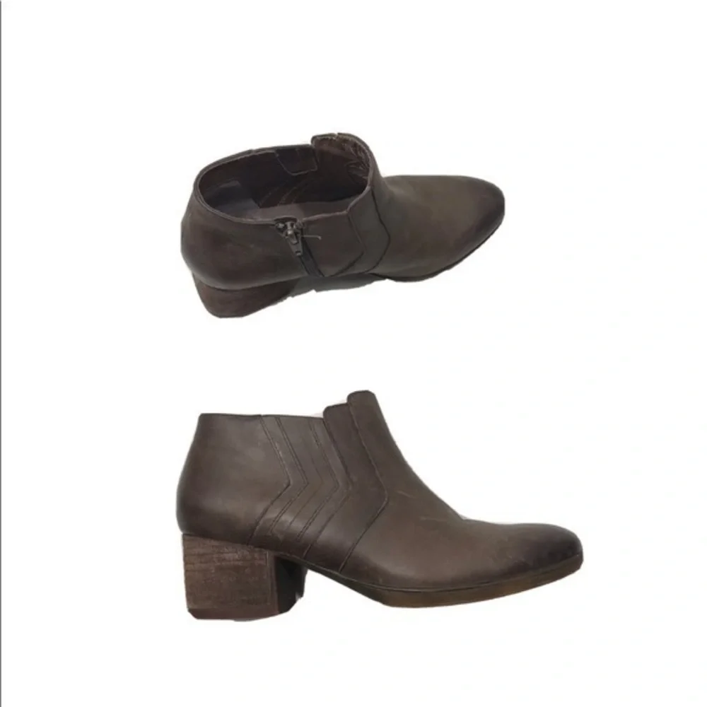 Abeo Felicity Bootie Oiled Dark Taupe / Brown Burnished Leather